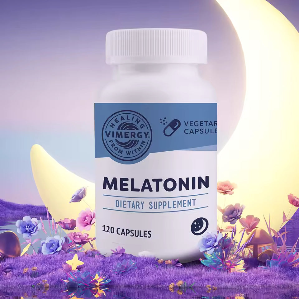 Melatonin Supplement Capsules 5mg - Helps To Relax and Promote Healthy Sleep, Regulate Sleep Schedule and Reduce Stress