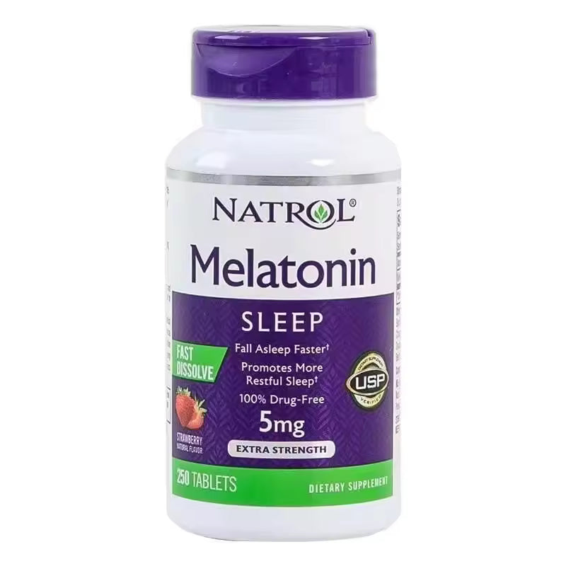 2pcs Natrol Melatonin Melatonin Melatonin 5mg Pineal Sleep Aid Tablets Strawberry Flavour 250 Capsules