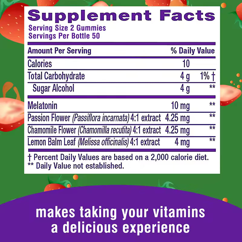 Melatonin Gummy - Support Deep Sleep, Relieve Anxiety, Improve Sleep Quality, Enhance Immunity, and Increase Mental Vitality