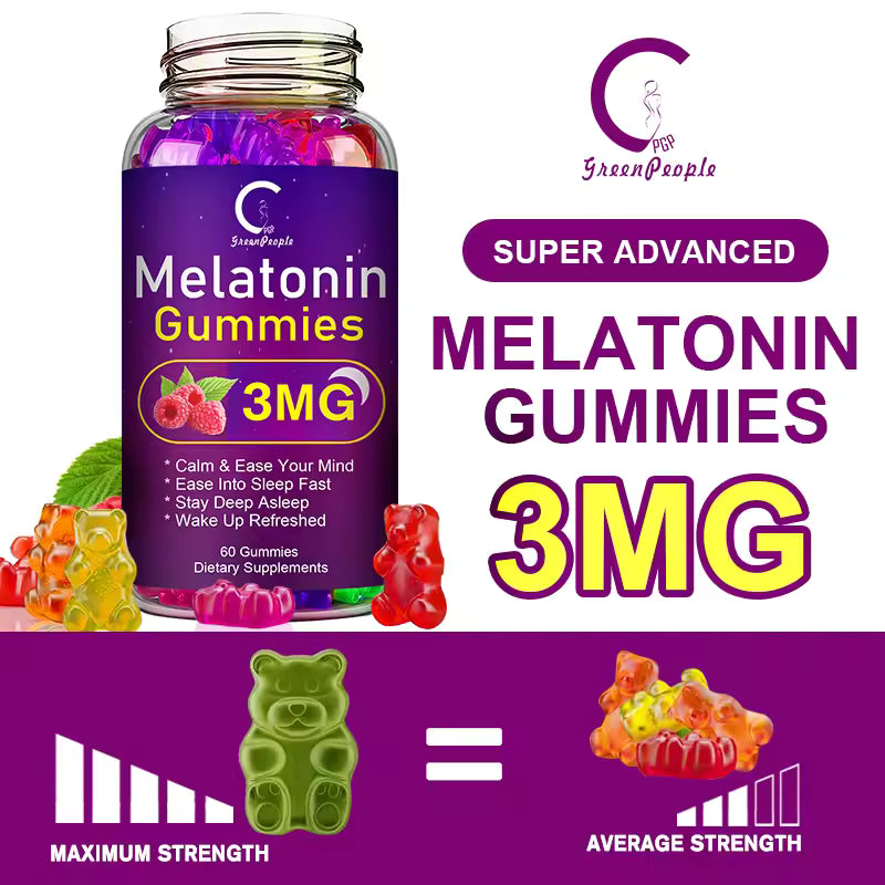 GPGP Greenpeople Melatonin Gummies Anxiety Stress Relief Help Sleep Save Insomnia Body clock adjustment For Adult and children