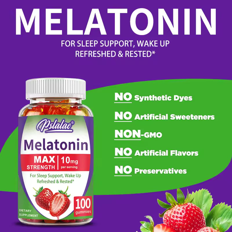 Melatonin Gummy - Support Deep Sleep, Relieve Anxiety, Improve Sleep Quality, Enhance Immunity, and Increase Mental Vitality