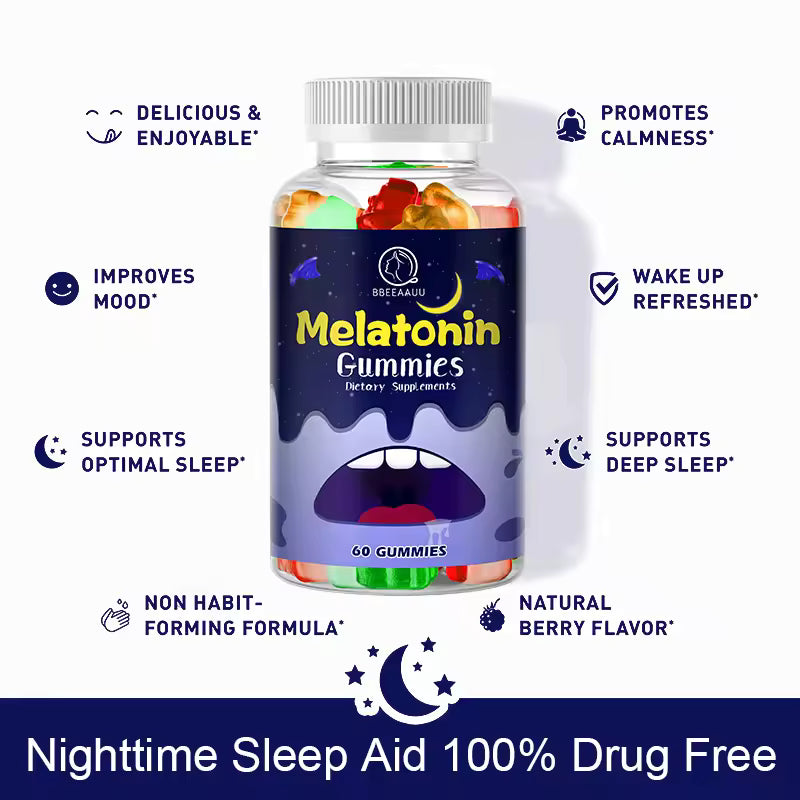 10mg Melatonin Gummies Sleep Better Adjust time Difference Immunity Health Good Night Deep Sleep Good Mood