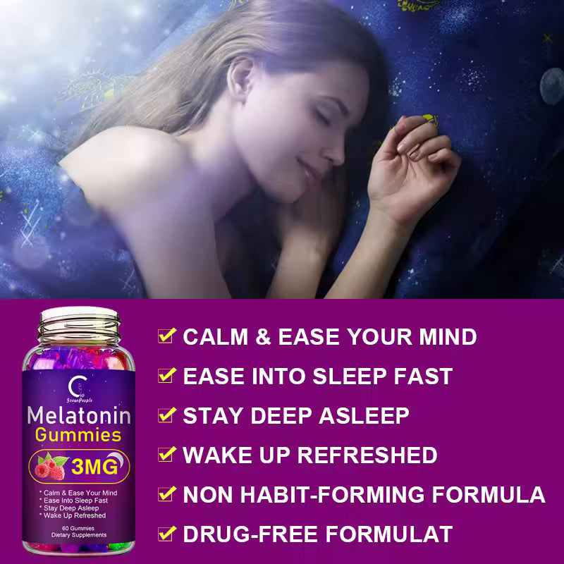 GPGP Greenpeople Melatonin Gummies Anxiety Stress Relief Help Sleep Save Insomnia Body clock adjustment For Adult and children