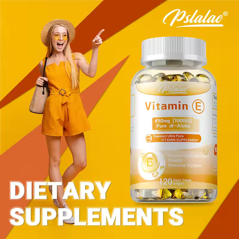 Vitamin E - Reduces Fine Lines and Wrinkles, Increases Skin Elasticity, Supports Anti-aging, Improves Skin Hydration, Eye Health