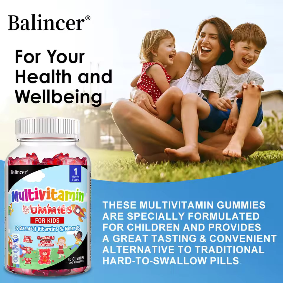 Kids Multivitamin Gummies - 16 Essential Vitamins and Minerals - Supports Healthy Growth & Development