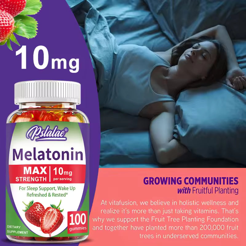 Melatonin Gummy - Support Deep Sleep, Relieve Anxiety, Improve Sleep Quality, Enhance Immunity, and Increase Mental Vitality