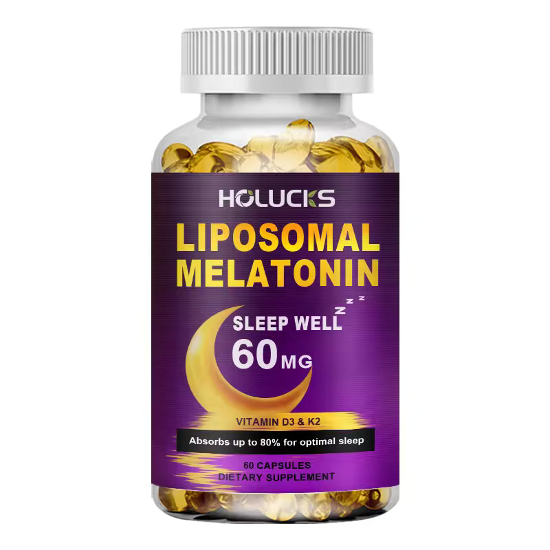 Melatonin Capsules, Supports Deep Sleep & Brain Cognition, Extra Strength Liposomal Melatonin with Vitamin D3 K2, Chamomile