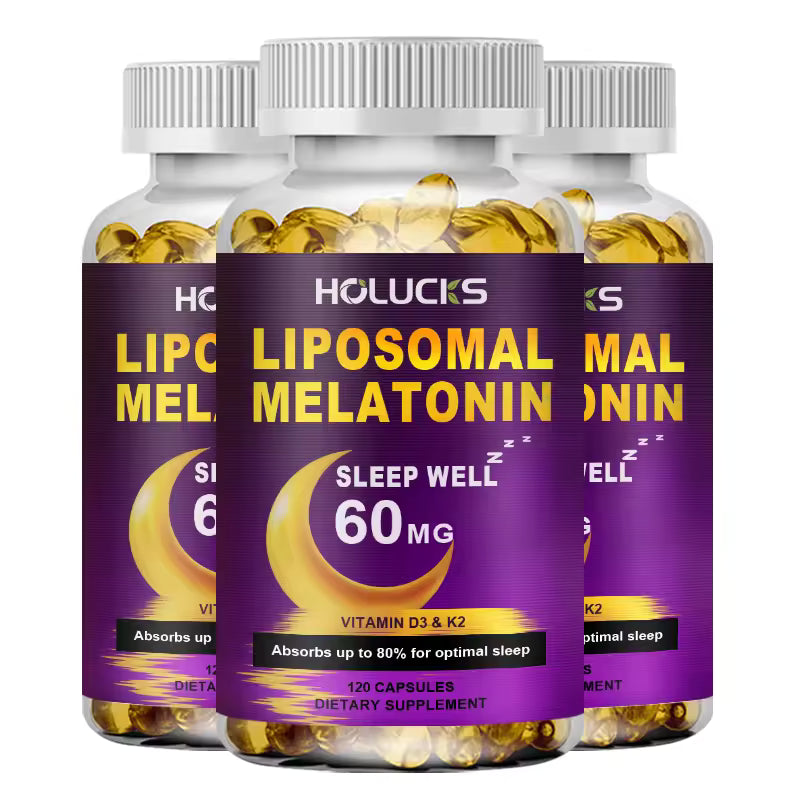 Melatonin Capsules, Supports Deep Sleep & Brain Cognition, Extra Strength Liposomal Melatonin with Vitamin D3 K2, Chamomile