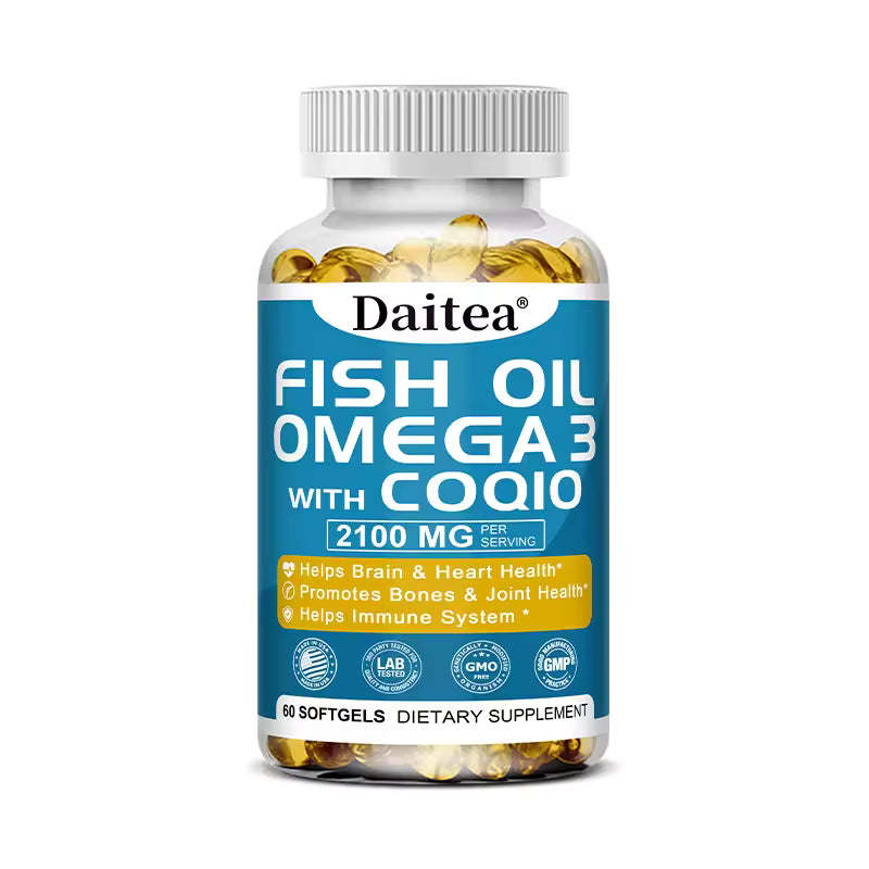 Fish Oil Softgels, EPA + DHA, Support Cardiovascular and Heart Health, Balance Mood, Blood Pressure, 30/60/120 Capsules