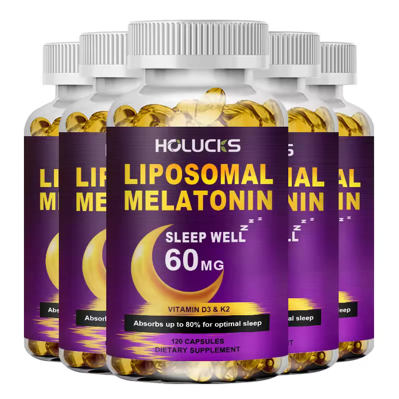 Melatonin Capsules, Supports Deep Sleep & Brain Cognition, Extra Strength Liposomal Melatonin with Vitamin D3 K2, Chamomile