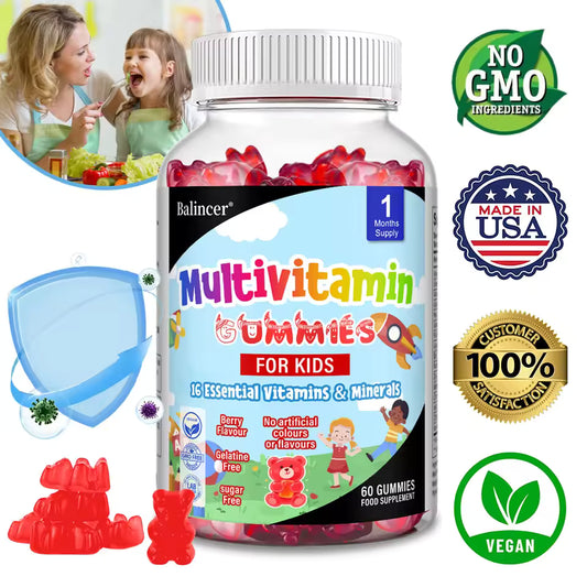 Kids Multivitamin Gummies - 16 Essential Vitamins and Minerals - Supports Healthy Growth & Development