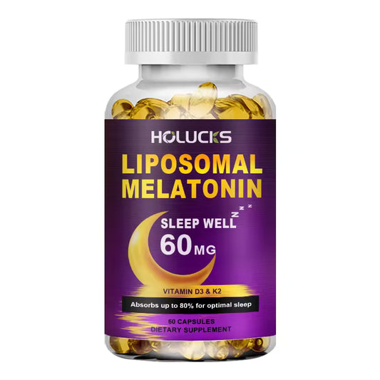 Melatonin Capsules, Supports Deep Sleep & Brain Cognition, Extra Strength Liposomal Melatonin with Vitamin D3 K2, Chamomile