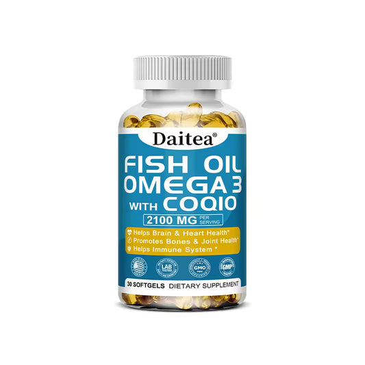 Fish Oil Softgels, EPA + DHA, Support Cardiovascular and Heart Health, Balance Mood, Blood Pressure, 30/60/120 Capsules